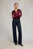 Georgina Satin Shirt (Mulberry)