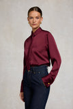 Georgina Satin Shirt (Mulberry)