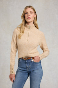 Tori Quarter Zip Knit (Camel)