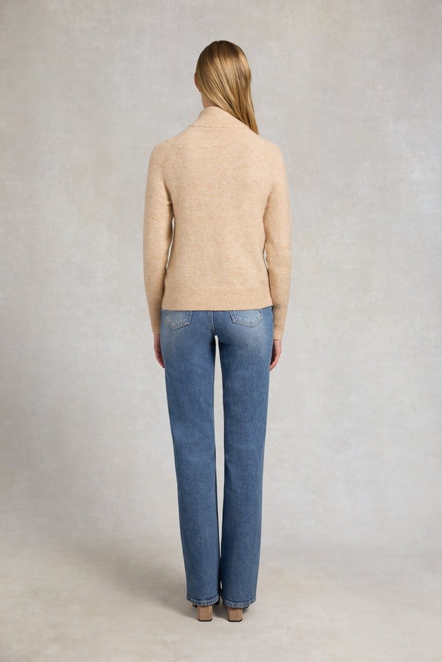 Tori Quarter Zip Knit (Camel)
