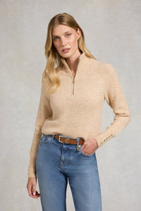 Tori Quarter Zip Knit (Camel)
