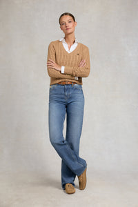 Seattle V-Neck Knit (Dark Camel)