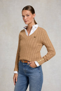 Seattle V-Neck Knit (Dark Camel)