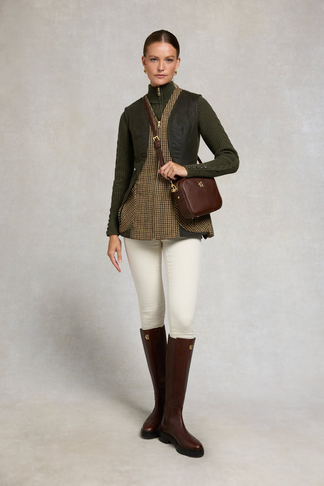 Country Cable Quarter Zip Knit (Forest Green)