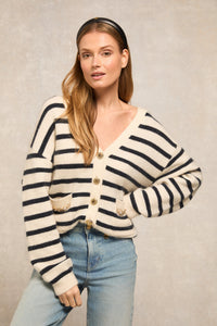 Mila Cardigan (Natural Stripe)