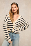 Mila Cardigan (Natural Stripe)