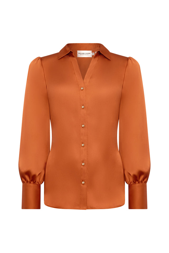 Annie V-Neck Shirt (Copper)