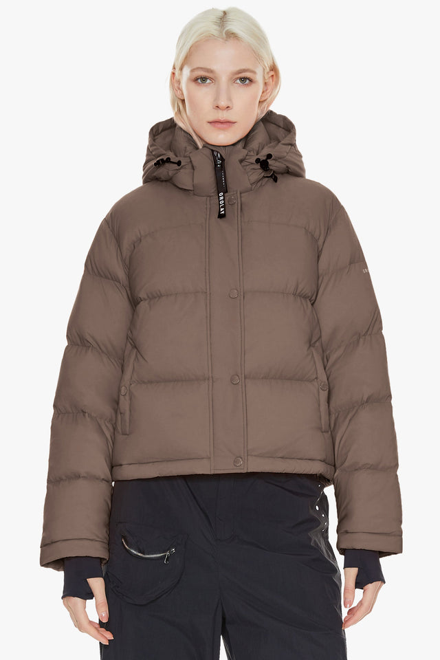 Aurora Cropped Thermal Down Puffer Jacket