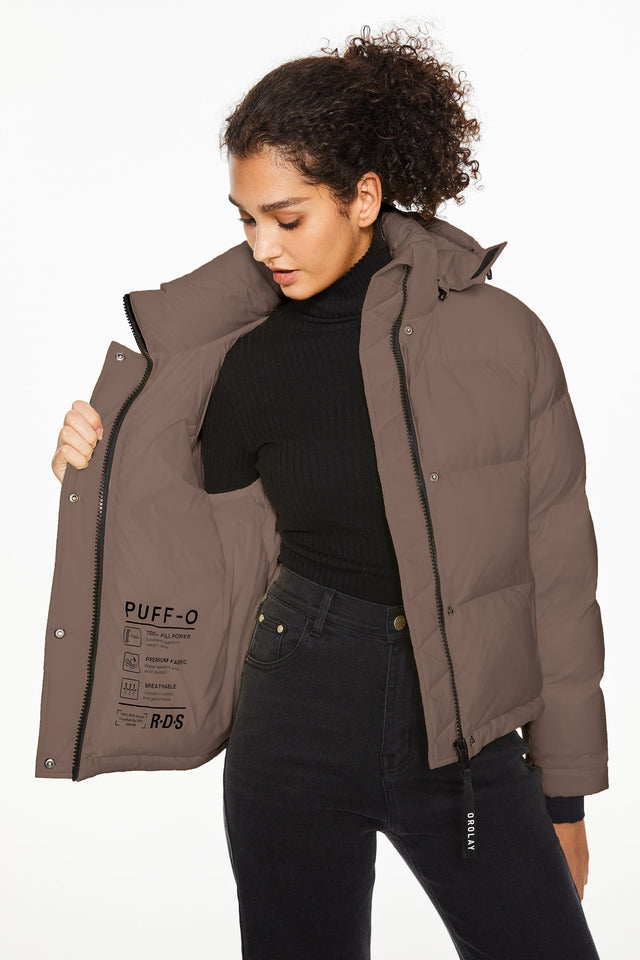 Aurora Cropped Thermal Down Puffer Jacket
