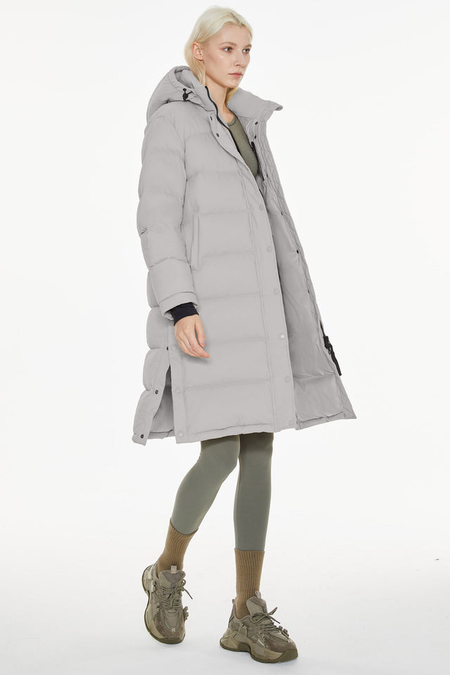 Aurora Long Detachable Hooded Down Jacket