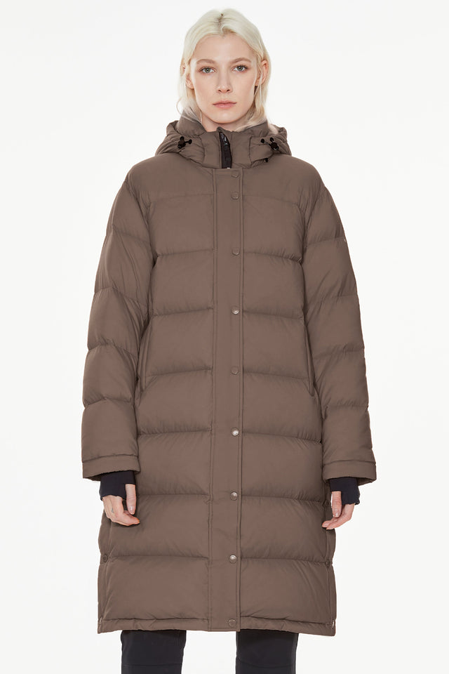 Aurora Long Detachable Hooded Down Jacket