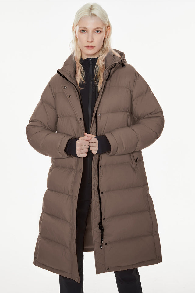 Aurora Long Detachable Hooded Down Jacket