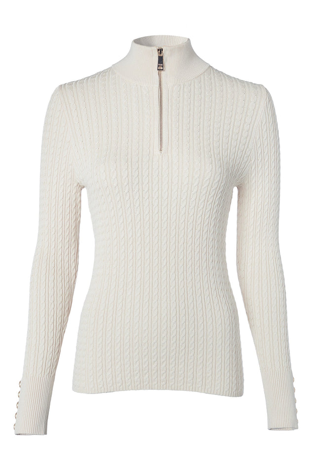 Ava Quarter Zip Knit (Almond)
