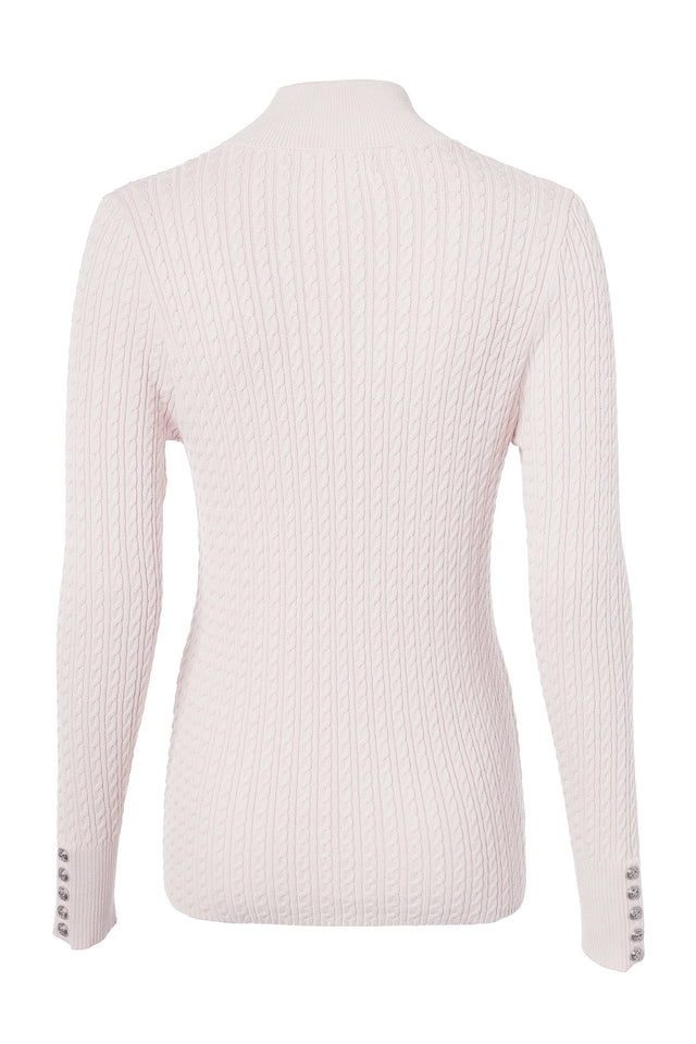 Ava Quarter Zip Knit (Soft Pink)