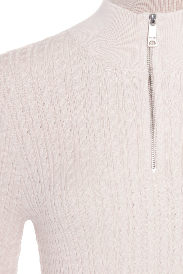 Ava Quarter Zip Knit (Soft Pink)