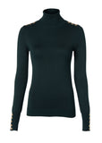 Buttoned Knit Roll Neck (Deep Emerald)