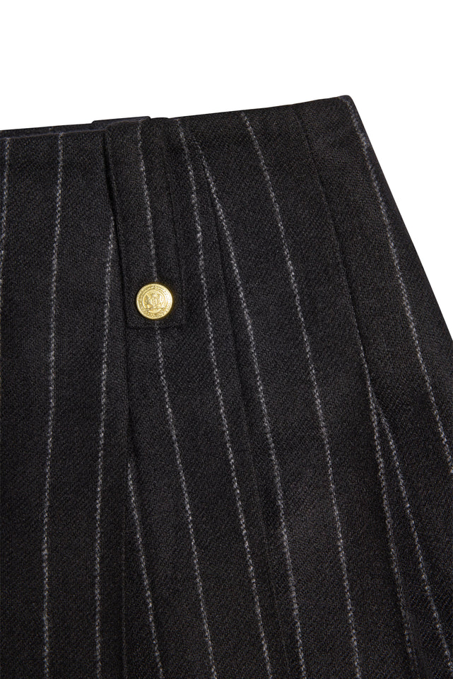 Belgravia Mini Skirt (Black Chalk Pinstripe)