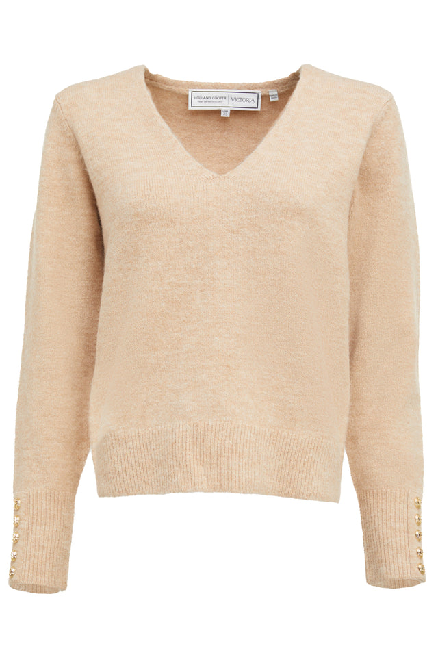 Berkeley V-Neck Knit (Camel)