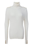 Seattle Roll Neck Cable Knit (Winter White)