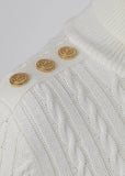 Seattle Roll Neck Cable Knit (Winter White)
