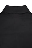 Carmen High Neck Blouse (Black Satin)