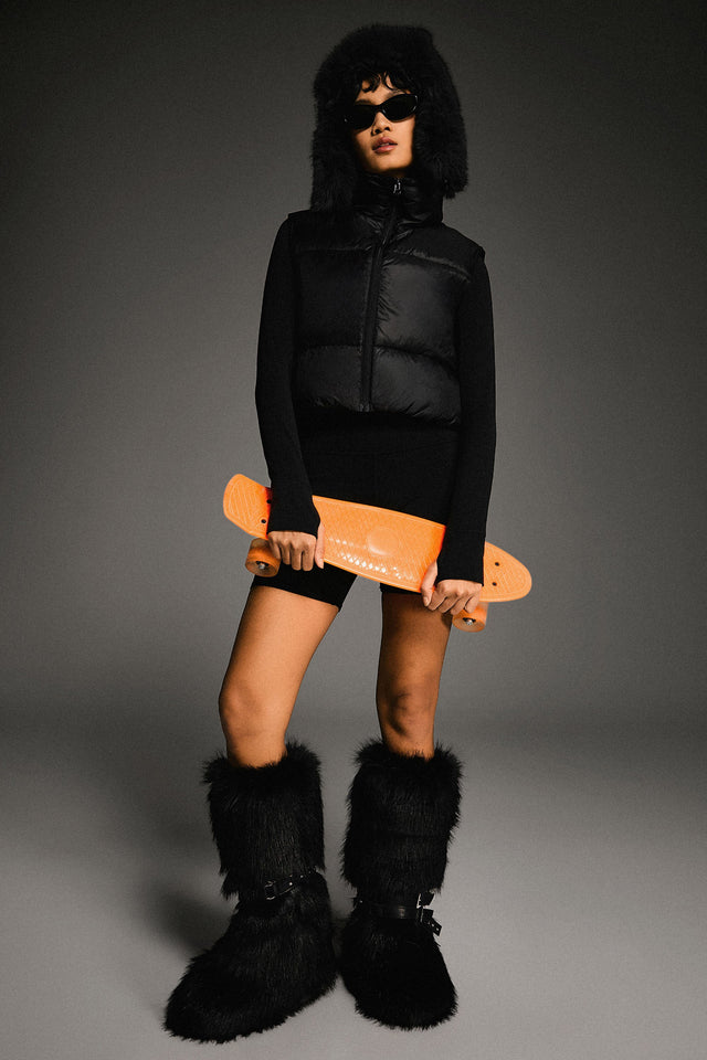 Cropped Puffer Down Vest