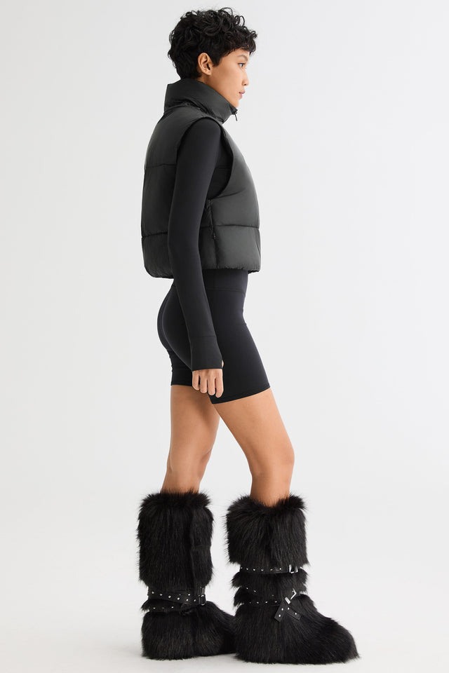 Cropped Puffer Down Vest