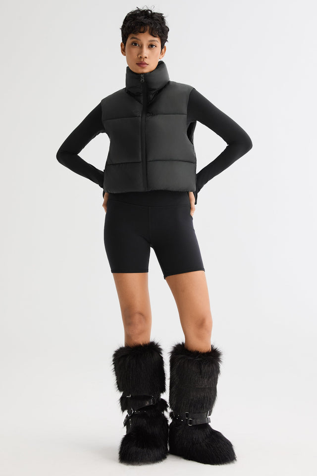 Cropped Puffer Down Vest
