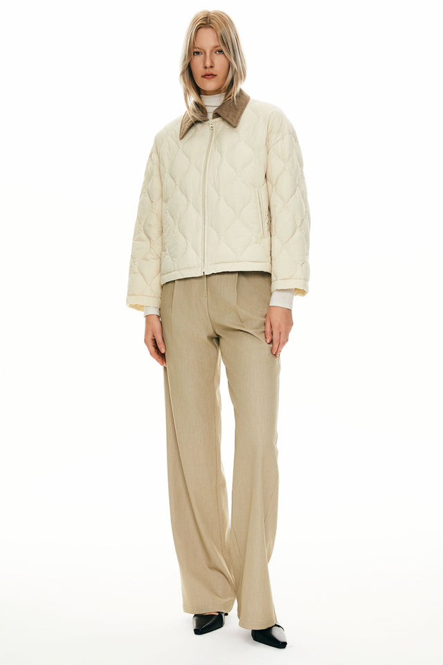 Lightweight Cropped Down Puffer Jacket