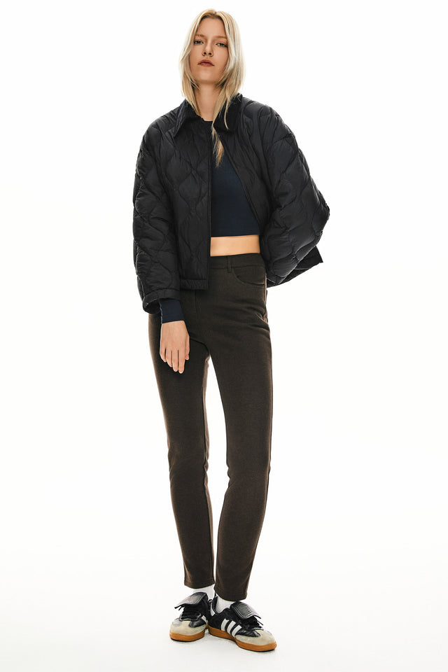 Lightweight Cropped Down Puffer Jacket