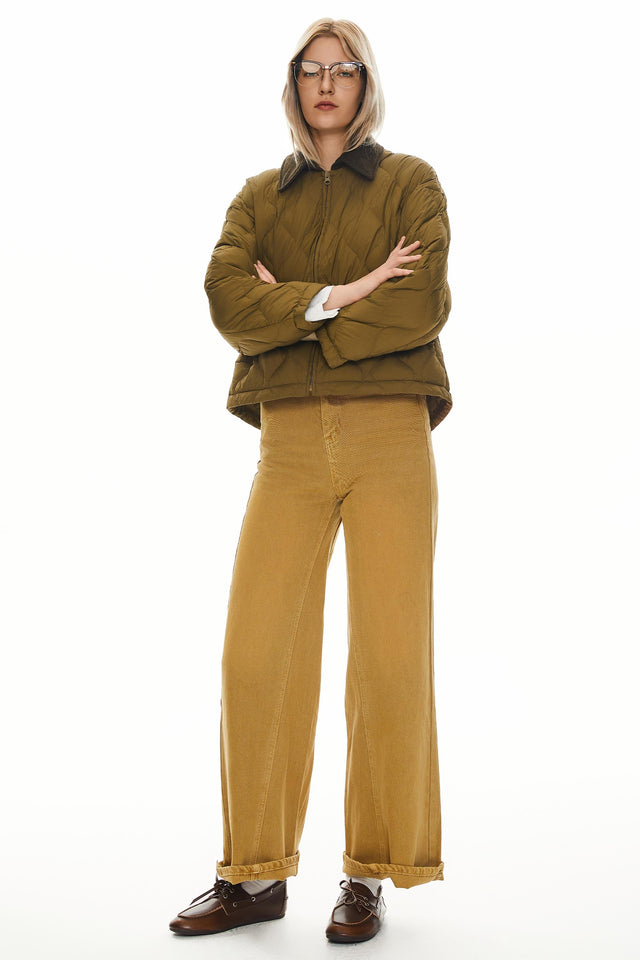 Lightweight Cropped Down Puffer Jacket