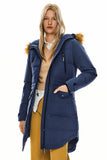 Drawstring Hooded Thickened Down Coat