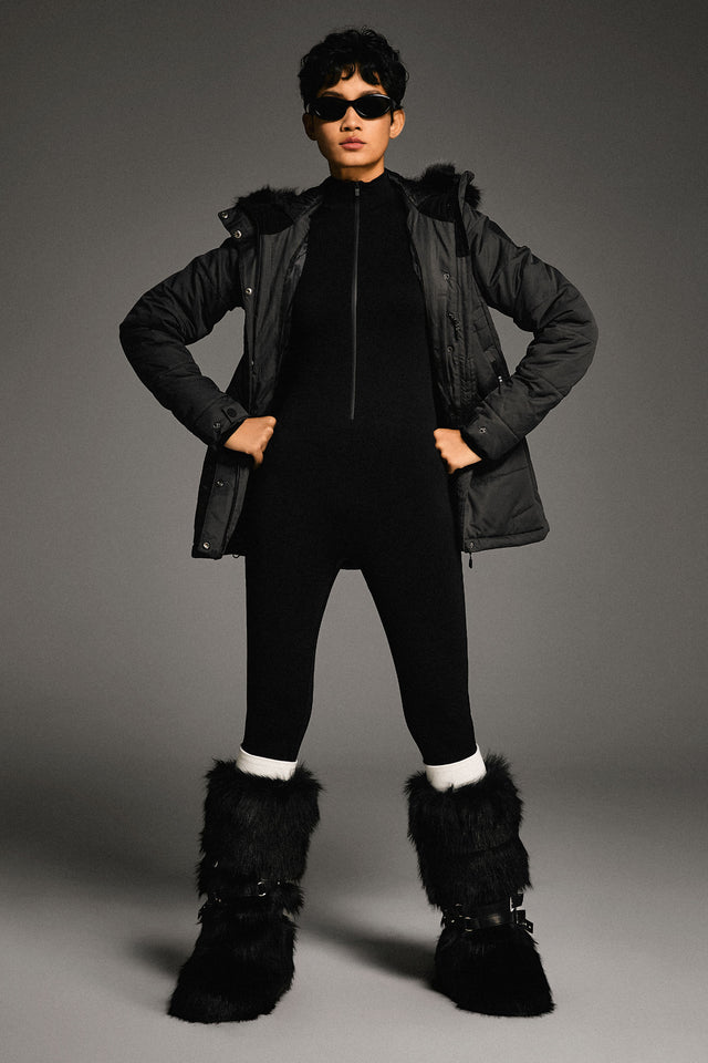 Faux Fur Hooded Mountain Parka Jacket