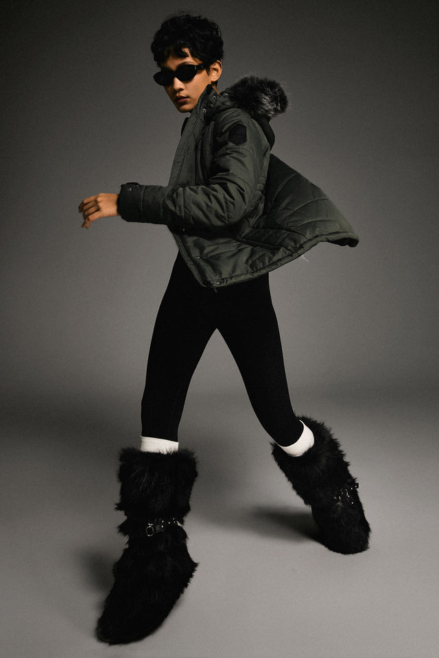 Faux Fur Hooded Mountain Parka Jacket