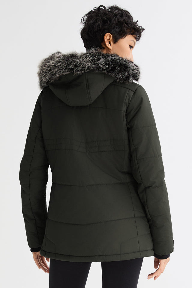 Faux Fur Hooded Mountain Parka Jacket