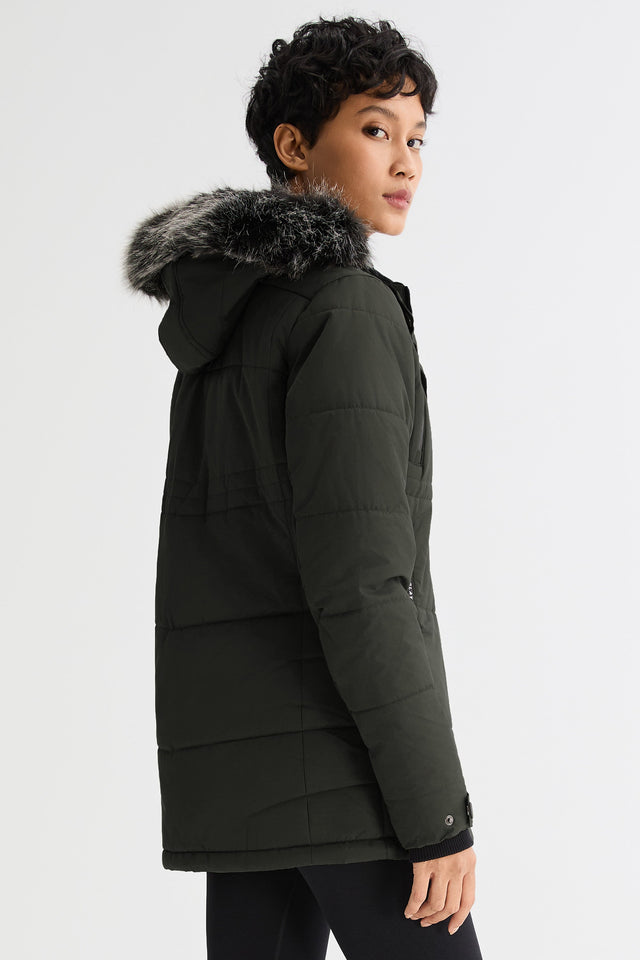Faux Fur Hooded Mountain Parka Jacket