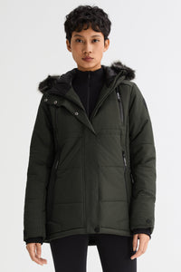 Faux Fur Hooded Mountain Parka Jacket