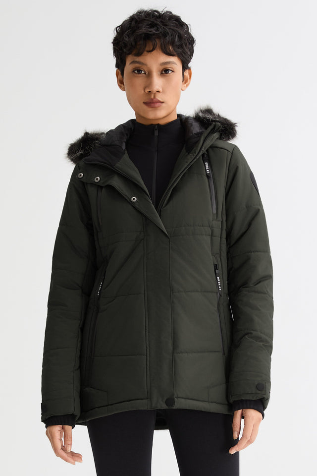 Faux Fur Hooded Mountain Parka Jacket