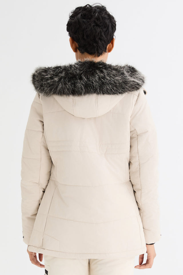 Faux Fur Hooded Mountain Parka Jacket