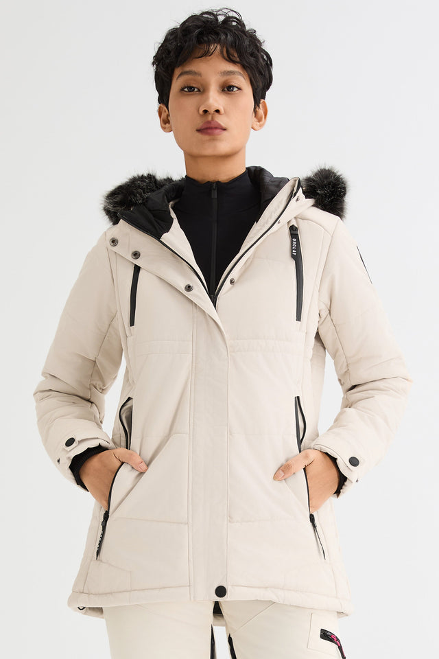 Faux Fur Hooded Mountain Parka Jacket