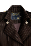 Full Length Marlborough Trench Coat (Chocolate Pinstripe)