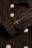 Full Length Marlborough Trench Coat (Chocolate Pinstripe)