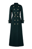 Full Length Marlborough Trench Coat (Emerald Houndstooth)