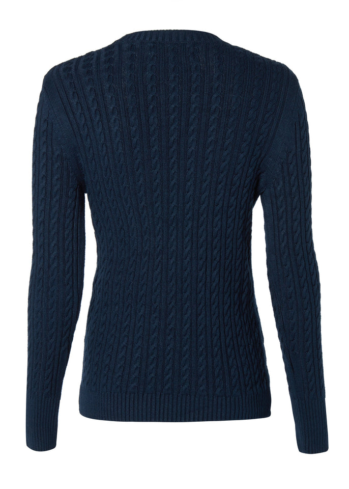 Seattle Cable Crew Knit (Ink Navy)