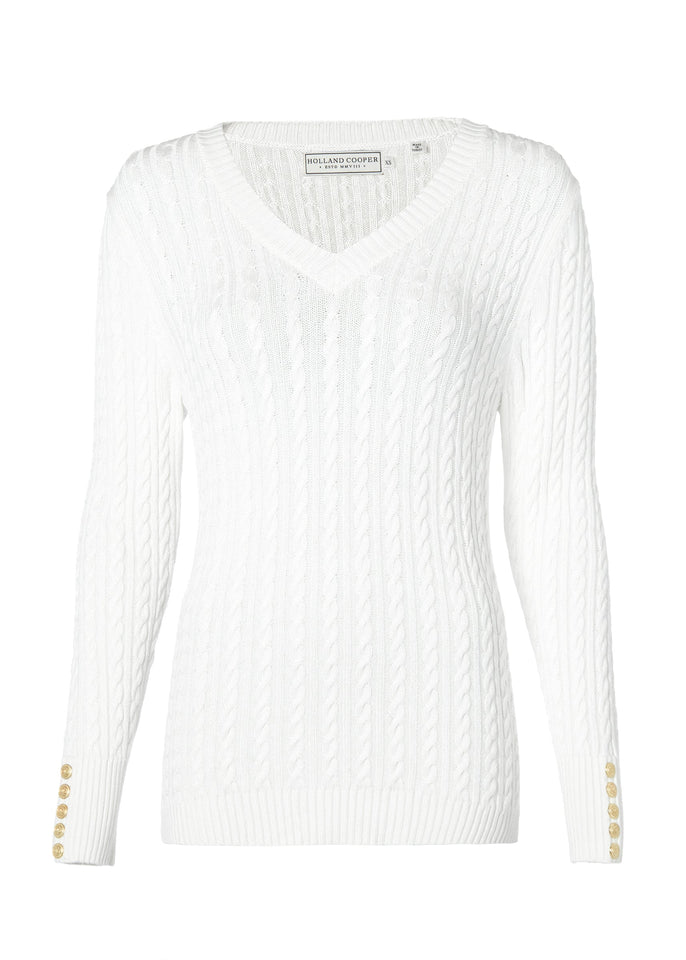 Seattle V-Neck Knit (Winter White)