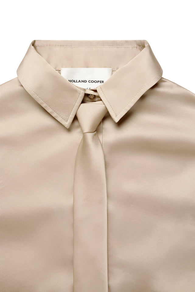 Georgina Satin Shirt (Champagne)