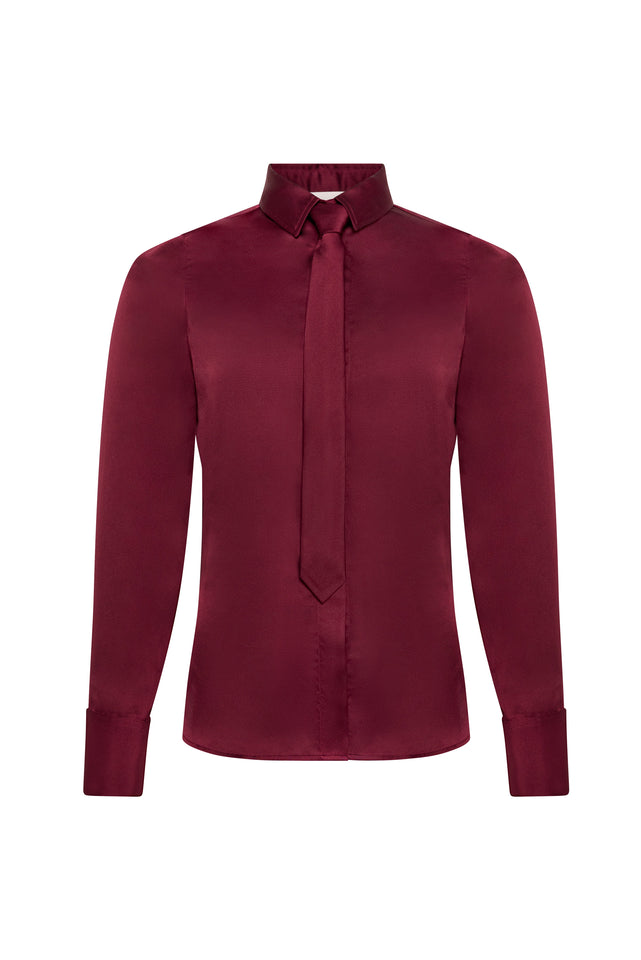 Georgina Satin Shirt (Mulberry)
