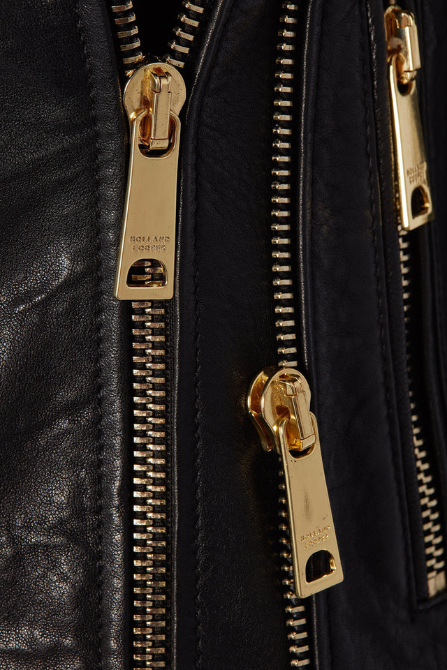 Leather Biker Jacket (Black)