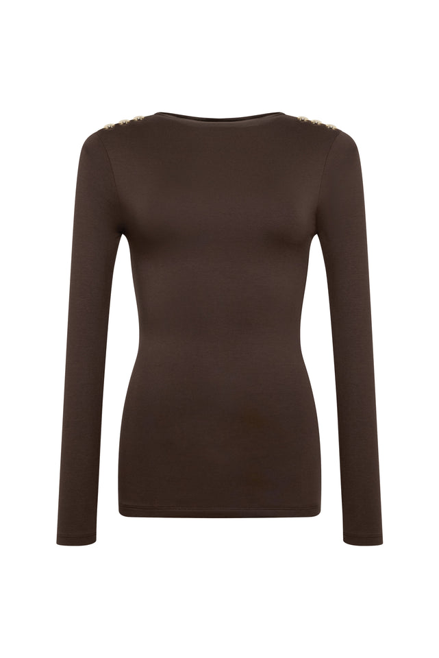 Harper Long Sleeve Top (Walnut)