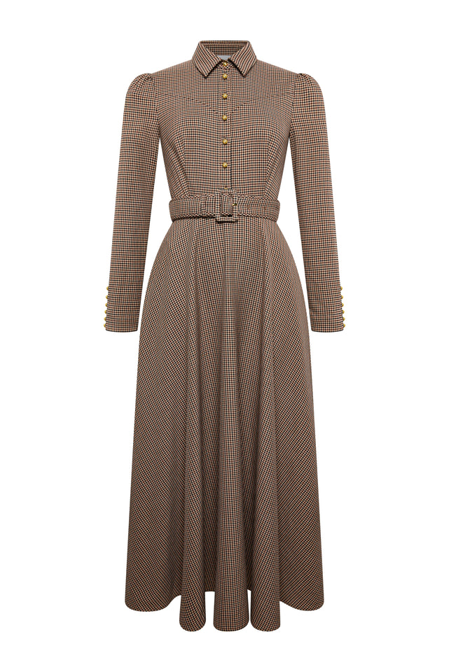 Heritage Dress (Coffee Gingham)